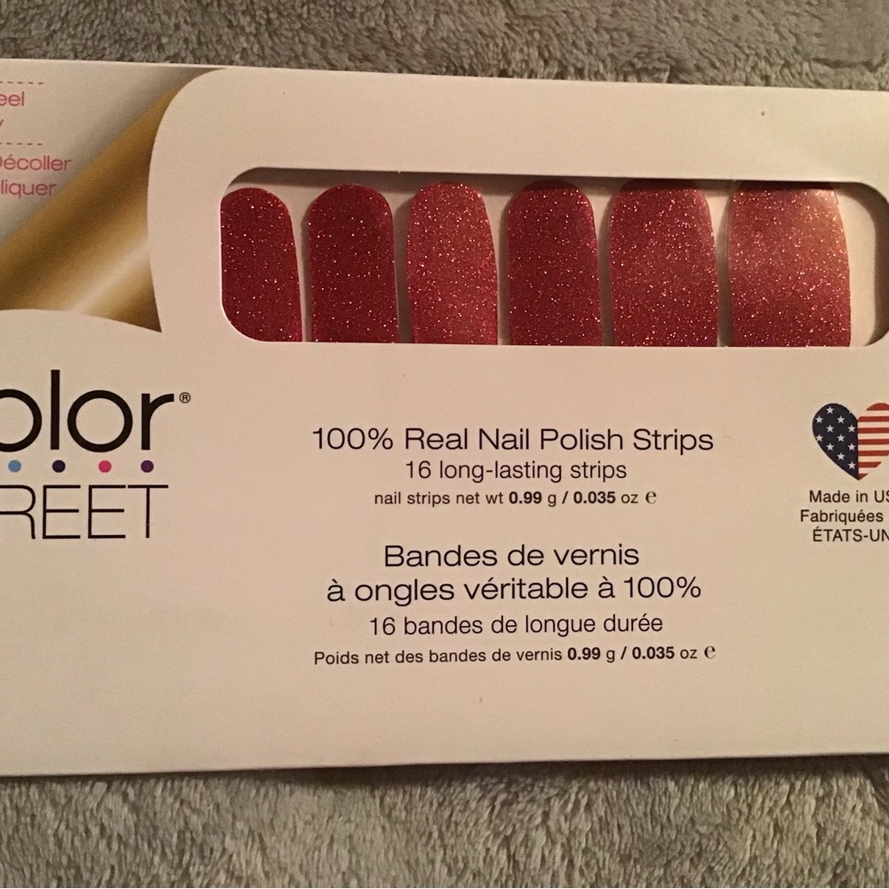 Color street 100% Real Nail polish Strips 16 lasting strips ‘Cran-tastic’ new